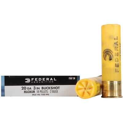 Federal Shotshells Power-Shok 20 Gauge 3in 18 Pell