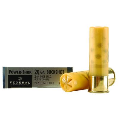 Federal Shotshells Power-Shok 20 Gauge 2.75in 20 P