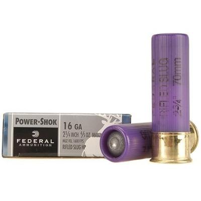 Federal Shotshells Power-Shok Rifled Slug 16 Gauge