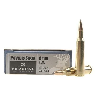 Federal Ammo Power-Shok 6mm Remington SP 100 Grain