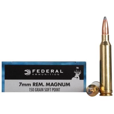 Federal Ammo Power-Shok 7mm Magnum SP 150 Grain 20