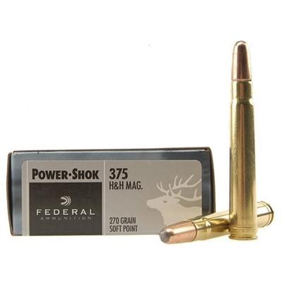 Federal Ammo Power-Shok 375 H&H Magnum SP 270