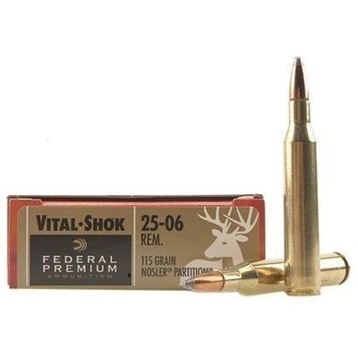 Federal Ammo Vital-Shok 25-06 Remington Nosler Par