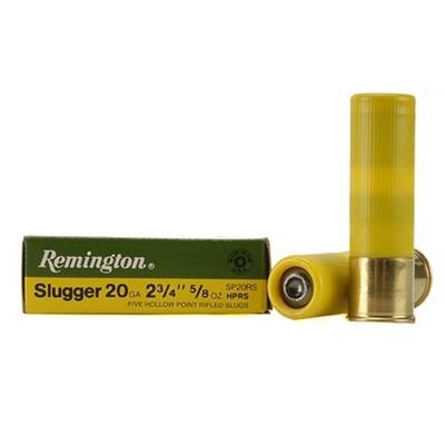 Remington Shotshells Slugger Rifled Slugs 20 Gauge Remington Shotshells Slugger Rifled Slugs 20 Gauge