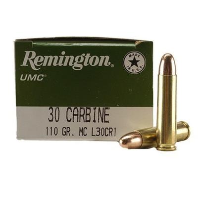 Remington Ammo UMC 30 Carbine 110 Grain Metal Case