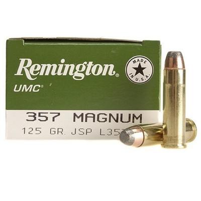 Remington Ammo UMC 357 Magnum JSP 125 Grain 50 Rou
