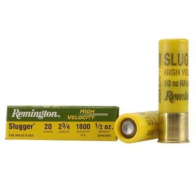 Remington Shotshells Slugger HV Slugs 20 Gauge 2.7