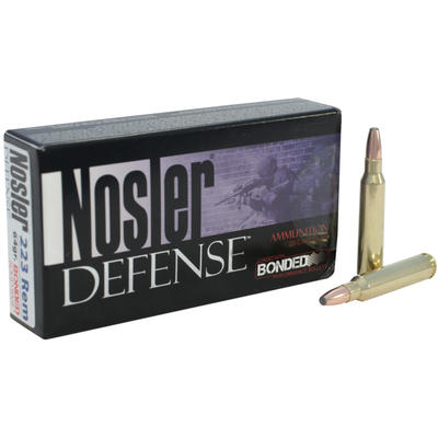 Nosler Ammo Defense 223 Remington Bonded Solid Bas