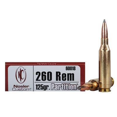 Nosler Ammo Trophy 260 Remington 125 Grain Partiti Nosler Ammo Trophy 260 Remington 125 Grain Partiti