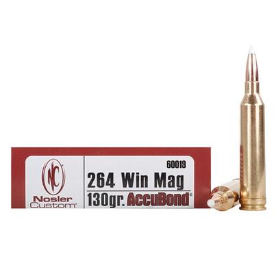 Nosler Ammo Trophy 264 Win Mag 130 Grain AccuBond