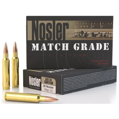 Nosler Ammo Match 30 Nosler 190 Grain Custom 20 Ro