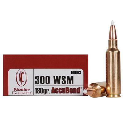 Nosler Ammo Custom 300 WSM 180 Grain AccuBond 20 R