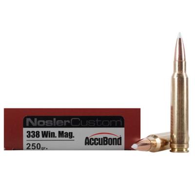 Nosler Ammo Trophy 338 Win Mag 250 Grain AccuBond