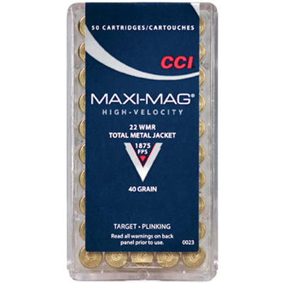 CCI Rimfire Ammo Maxi-Mag .22 Magnum (WMR) TMJ 40 CCI Rimfire Ammo Maxi-Mag .22 Magnum (WMR) TMJ 40