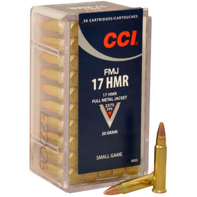 CCI Rimfire Ammo Small Game .17 HMR 20 Grain FMJ 5 CCI Rimfire Ammo Small Game .17 HMR 20 Grain FMJ 5