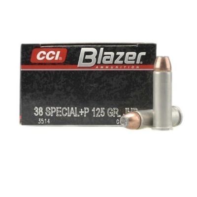 CCI Ammo Blazer 38 Special+P JHP 125 Grain 50 Roun CCI Ammo Blazer 38 Special+P JHP 125 Grain 50 Roun