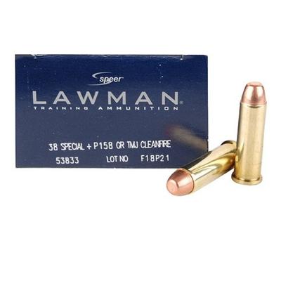 Speer Ammo Lawman Clean Fire 38 Special+P 158 Grai