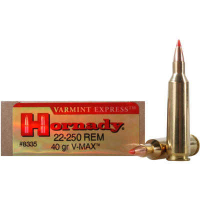 Hornady Ammo 22-250 Remington 40 Grain V-Max 20 Ro Hornady Ammo 22-250 Remington 40 Grain V-Max 20 Ro