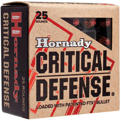Hornady Ammo Critical Defense 9mm FTX 115 Grain 25