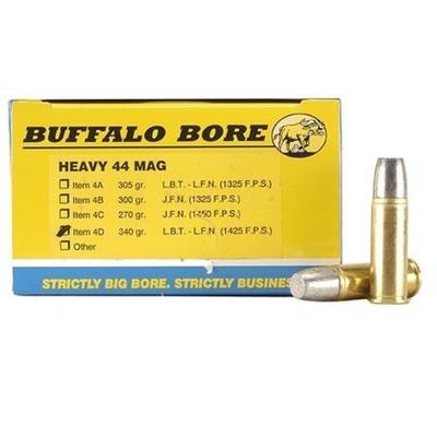 Buffalo Bore Ammo 44 Magnum+P+ Lead Flat Nose 340
