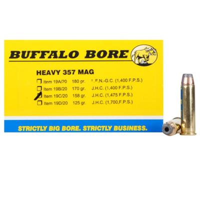 Buffalo Bore Ammo 357 Magnum JHP 158 Grain 20 Roun