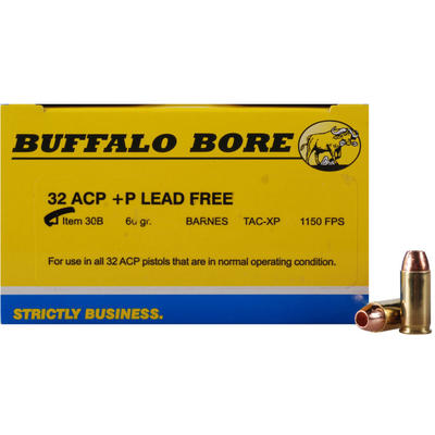 Buffalo Bore Ammo 32 ACP+P Barnes TAC-XP 60 Grain
