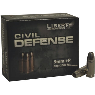 Liberty Ammo Civil Defense 9mm+P 50 Grain LF Fragm Liberty Ammo Civil Defense 9mm+P 50 Grain LF Fragm
