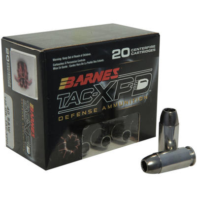 Barnes Ammo TAC-XPD 40 S&W 140 Grain TAC-XP 20 Barnes Ammo TAC-XPD 40 S&W 140 Grain TAC-XP 20