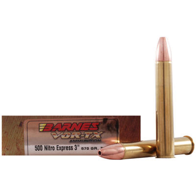 Barnes Ammo Vor-Tx 500 Nitro Express TSX Flat Base Barnes Ammo Vor-Tx 500 Nitro Express TSX Flat Base