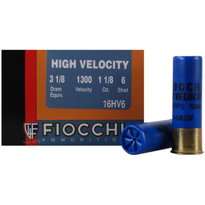 Fiocchi Shotshells HV 16 Gauge 2.75in 1-1/8oz #6-S