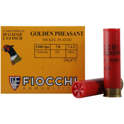 Fiocchi Shotshells Golden Pheasant 28 Gauge 2.75in