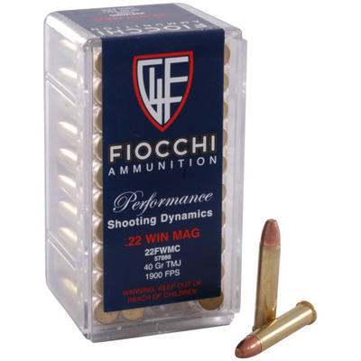 Fiocchi Rimfire Ammo .22 Magnum (WMR) FMJ 40 Grain