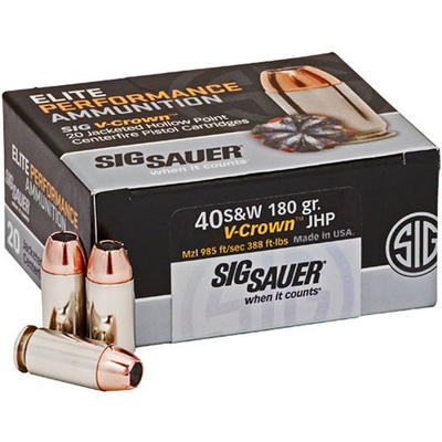 Sig Sauer Ammo V-Crown 40 S&W 165 Grain JHP 20