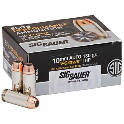 Sig Sauer Ammo V-Crown 10mm 180 Grain HAP 20 Round