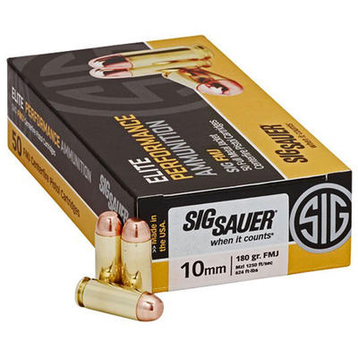 Sig Sauer Ammo FMJ 10mm 180 Grain FMJ 50 Rounds [E