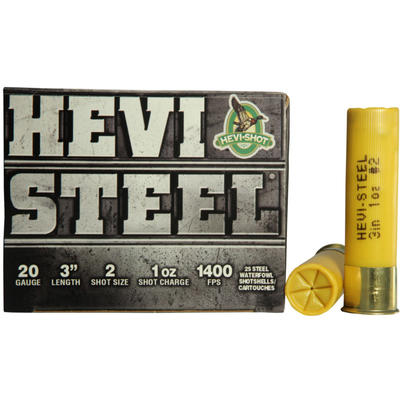 Hevishot Shotshells Hevi-Steel 20 Gauge 3in #2-Sho Hevishot Shotshells Hevi-Steel 20 Gauge 3in #2-Sho