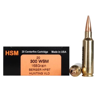 HSM Ammo Trophy Gold 300 WSM BTHP 168 Grain 20 Rou