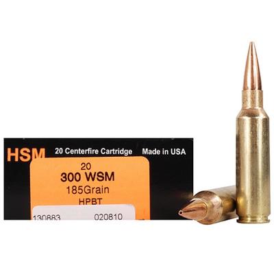 HSM Ammo Trophy Gold 300 WSM BTHP 185 Grain 20 Rou