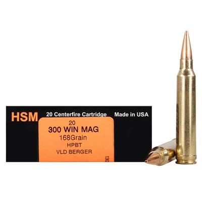HSM Ammo Trophy Gold 300 Win Mag BTHP 168 Grain 20