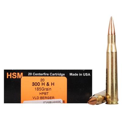 HSM Ammo Trophy Gold 300 H&H Magnum BTHP 185 G
