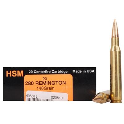 HSM Ammo Trophy Gold 280 Remington BTHP 140 Grain