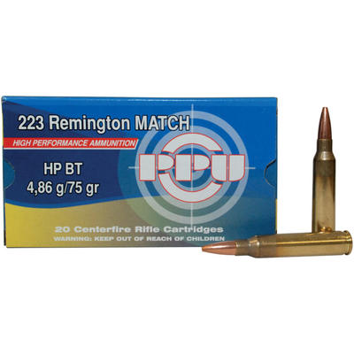 Prvi Partizan PPU Ammo Match 223 Remington 75 Grai