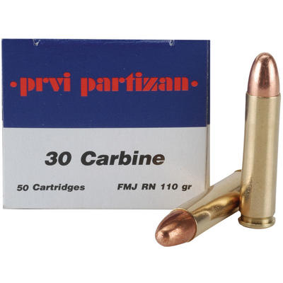 Prvi Partizan PPU Ammo 30 Carbine 110 Grain FMJ 50