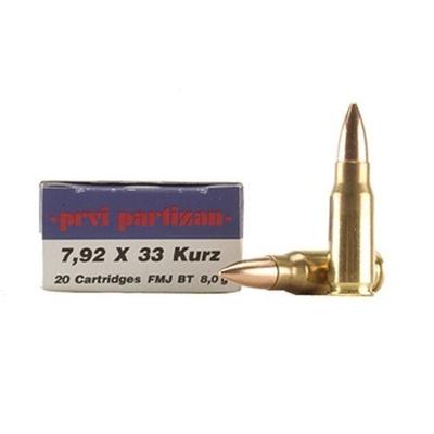 Prvi Partizan PPU Ammo 7.9x33mm Kurz 124 Grain FMJ