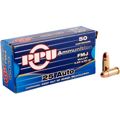 Prvi Partizan PPU Ammo 25 ACP 50 Grain FMJ 50 Roun