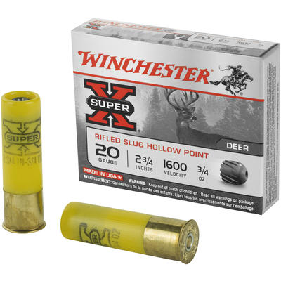 Winchester Shotshells Super-X Rifled Lead 20 Gauge