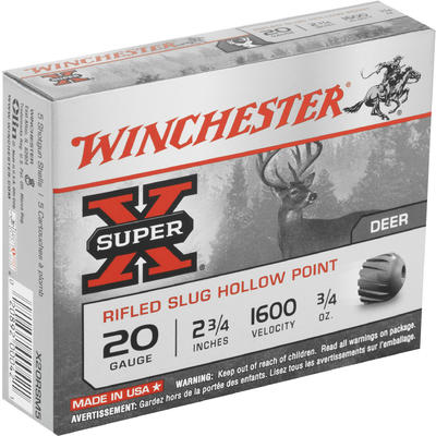 Winchester Shotshells Super-X Rifled Lead 20 Gauge