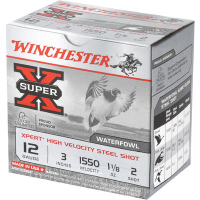 Winchester Super X Xpert High Velocity Steel 12 Gauge Ammo 3 2 Shot 25  Round Box, WEX1232