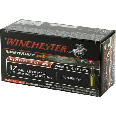 Winchester Rimfire Ammo 17 Win Super Magnum HV 20