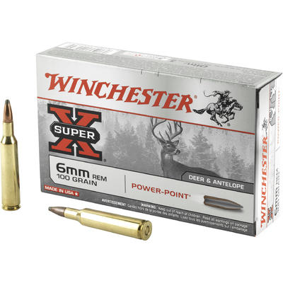 Winchester Ammo Super-X 6mm Remington 100 Grain Po